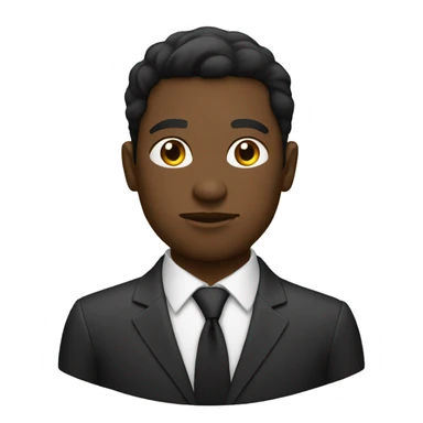 black male in a suit thinking sticker