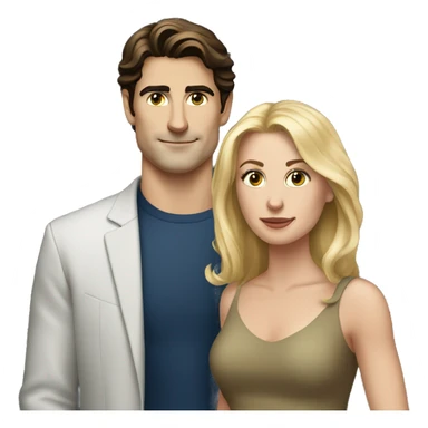 blonde white woman long hair standing next to Jack Schlossberg sticker