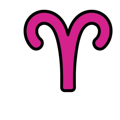 pink-purple zodiac sign icon for Aries sticker