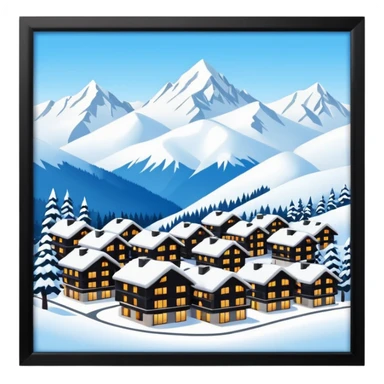luxus ski resort sticker