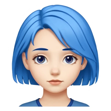 girl with blue hair sticker