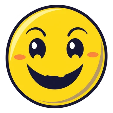 Creepy smile yellow face emoji  sticker