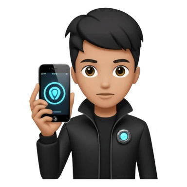 time traveler in black clothes sticker