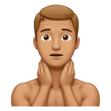 Um homem apertando o pescoco com as duas mãos  sticker