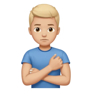 dolore muscolare a un arto di un ragazzo con la maglietta sticker