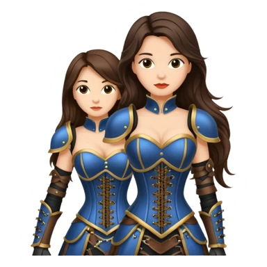 long hair brunette woman with corset armour sticker