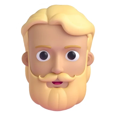 blond man with beard and eyes squinting sticker