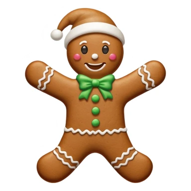 gingerbread man saying happy new year sticker