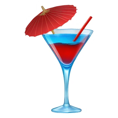 Blue Cocktail drink with a red mini-parasol sticker