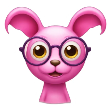 A pink four eyed creature with big ears sticker