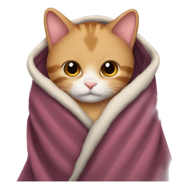 Cat cozy in blanket sticker