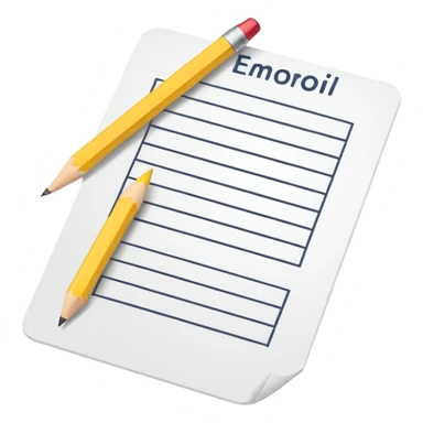 multiple choice test paper with a pencil sticker