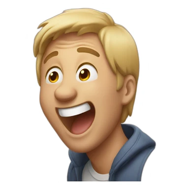 a man laughing loudly sticker