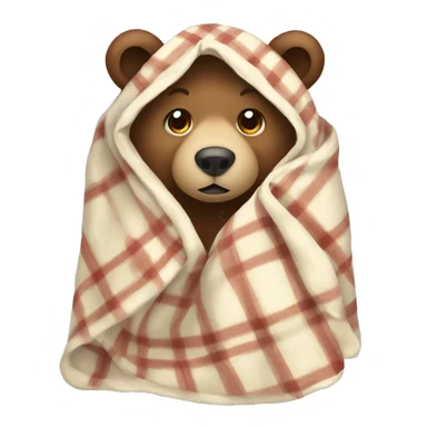 Bear in blanket sticker