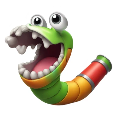 Worm holding bazooka sticker