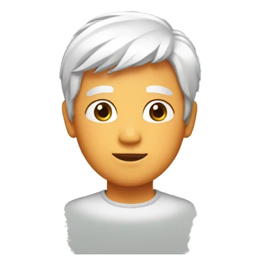 Apricot face with white hair sticker