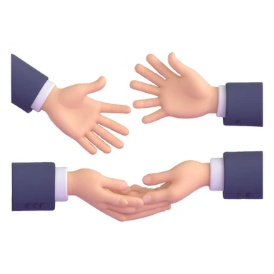 hands shaking floating in mid air sticker