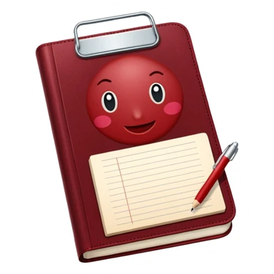 HAZ UN planificador de lista de objetivos en color vinotinto/rojo carmesí brillante, con hojas de cuaderno blancas (no agregues frutas ni nada de eso) https://imgproxy.attic.sh/insecure/f:png/plain/https://attic.sh/z0hvfdddapmiax935oa389bq0wzk  sticker