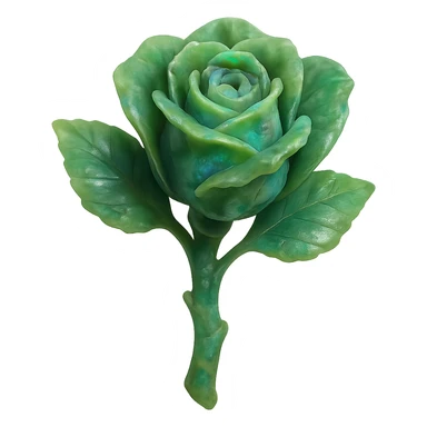 green Opal crystal rose flower, remove background sticker