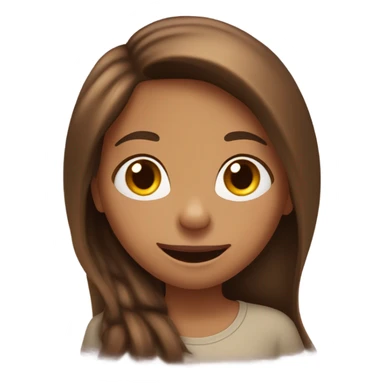 Light Brown girl with long brown hair sticking out her tongue to tease her friend sticker