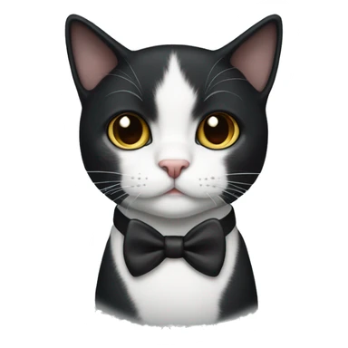 Tuxedo cat with white chin and small white mustache  sticker