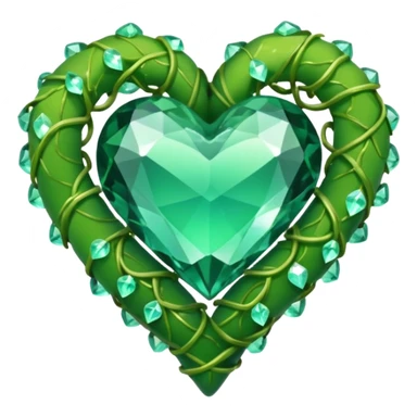 Crystals wrapped in vine in the shape of a heart sticker