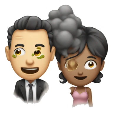 Loving couple farting sticker