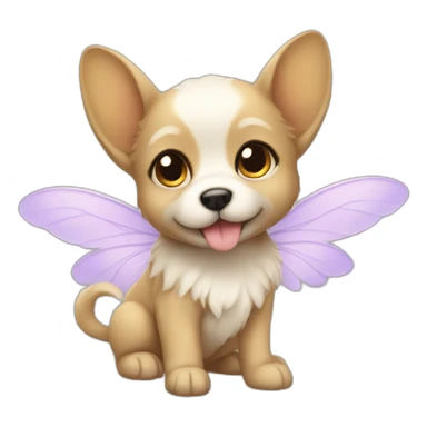 fairy puppy with wings sticker