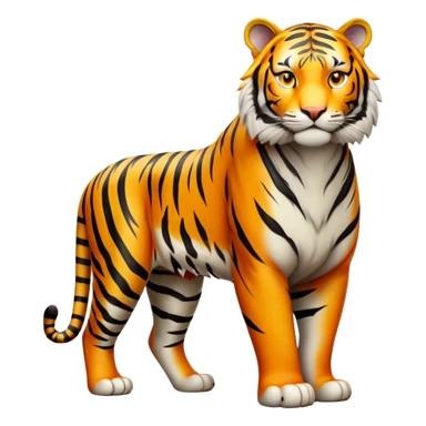 cinematic- noble-tiger-realistic-full-body-standing-emoji,-massive-striped-frame-exuding-power-and-grace,-bold-orange-fur-with-thick-black-stripes,-head-tilted-dramatically,-piercing-yellow-eyes-focused-intensely,-simplified-yet-realistic-focused-features,-highly-detailed,-glowing-with-an-almost-sarcastic-glow expressive eyes sticker