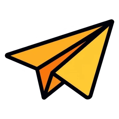 Telegram messenger icon with paper airplane sticker
