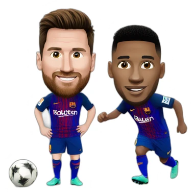 Messi avec Cristiano sticker