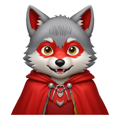 Vampire Pet, Tiny wolf in red collar cloak sticker