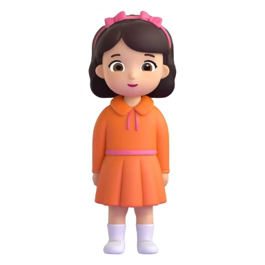 A little girl, modern and dimensional sticker
