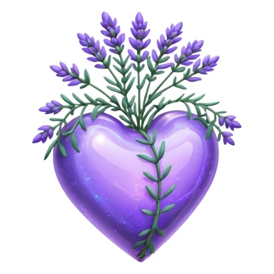 create a holographic lavender plant that wraps around a lavender colored heart sticker