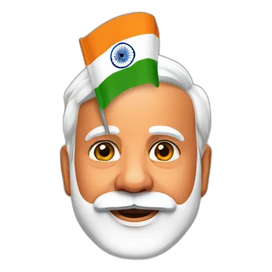 Narendra Modi with india flag sticker