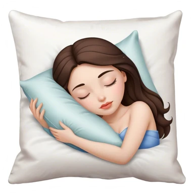 sleeping beauty brunette white girl with a silk pillow sticker