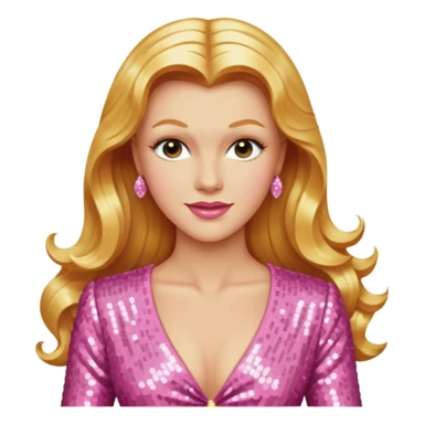 Ginger Rogers with long golden blonde hair, pink sequin outfit  sticker