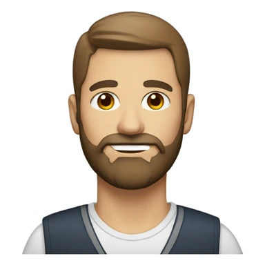 driving teacher with brown eyes with brown hairs and beard sticker