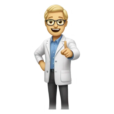 physical science teacher pointing sticker