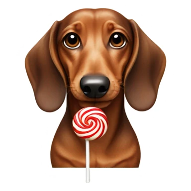 Dachshund with a lollipop  sticker