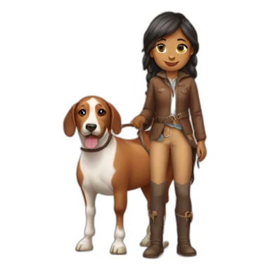 horse girl with dog sticker