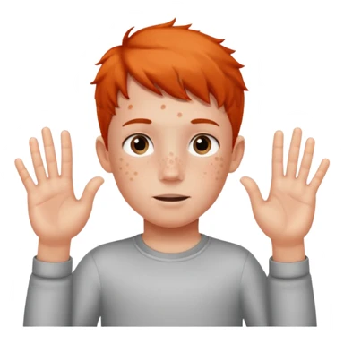 A kid with a little Mark above his head saying six seven with hands with six seven sticker