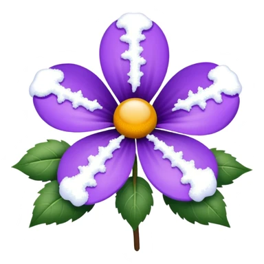 purple flower with snow sticker