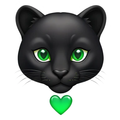Panther with green eyes and hearts sticker