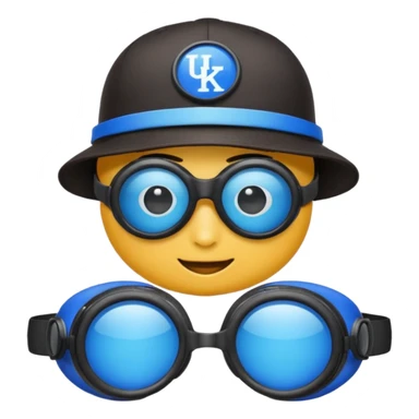 make this emoji with a kentucky hat and three goggles sticker