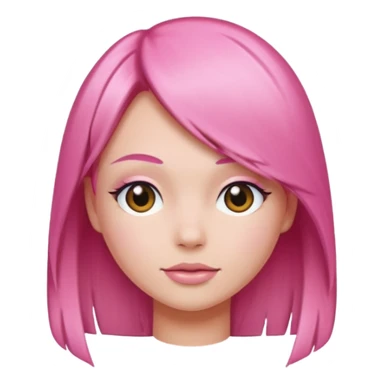 Sleek pink hair emoji sticker