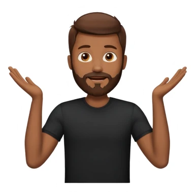 A man with brown hair and beard with his arms open wide waiting for a hug sticker