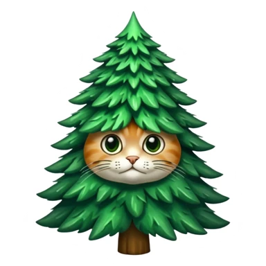 je veux un chapin ! un chat fusionné avec un sapin sticker