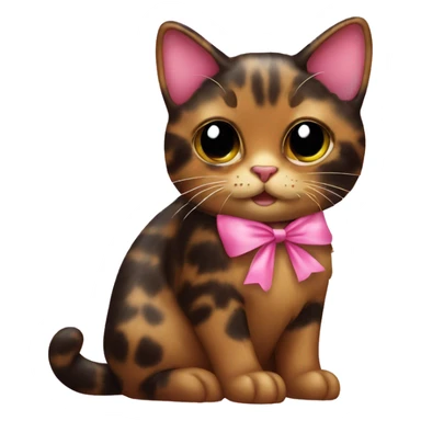 Tortoiseshell cat with a pink bow  sticker