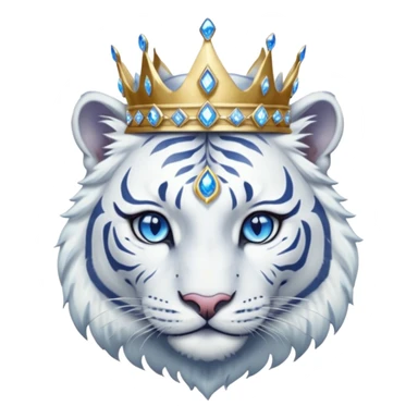 ESO Female white tiger khajiit leader of the umbral rose, blue eyes, blue 'third eye' gem, something symbolizing leadership ruling sticker